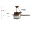 Clift 52″ 3-Light Metal/Wood LED Ceiling Fan With Remote, Satin Bronze  |   Ceiling Fans Ceiling Fans Ceiling Fans