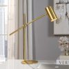 Contemporary Desk Lamp with Gold Finish and Cylinder Shade – 7.5″D x 25.75″W x 24.5″H  |   Desk Lamps Desk Lamps Desk Lamps