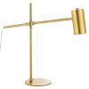 Contemporary Desk Lamp with Gold Finish and Cylinder Shade – 7.5″D x 25.75″W x 24.5″H  |   Desk Lamps Desk Lamps Desk Lamps