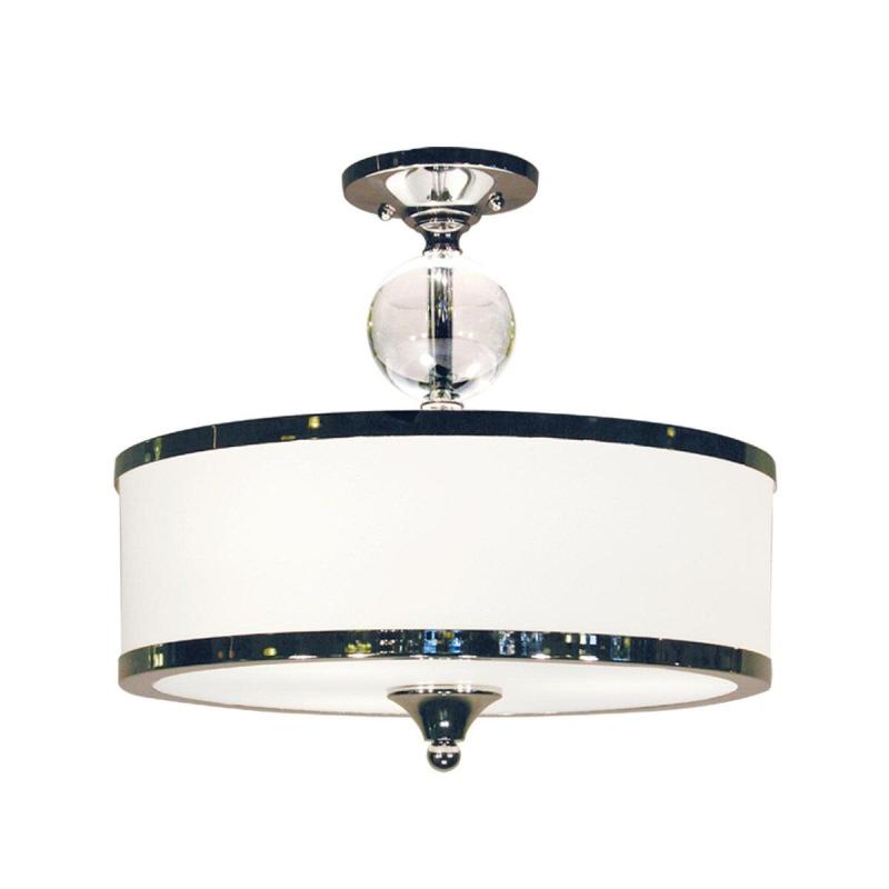 Cosmopolitan 3 Light 16″ Wide Semi-Flush Drum Ceiling Fixture  |   Semi-Flush Mount Ceiling Lights Ceiling Lighting Chrome/Heritage Brass/Matte Black