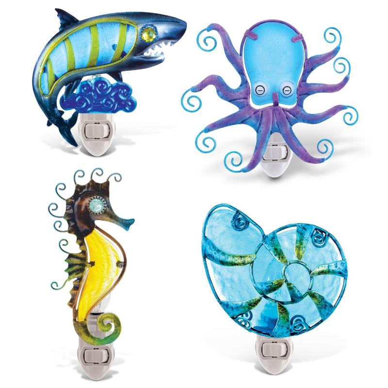 CoTa Global Ocean Life Night Light – Sea Horse, Shell, Octopus, Shark  |   Night Lights Night Lights Multicolor