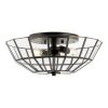 Eivissa 15.5″ 2-Light Farmhouse Rustic Iron/Glass LED Semi Flush Mount, Oil Rubbed Bronze/Clear  |   Semi-Flush Mount Ceiling Lights Ceiling Lighting Oil Rubbed Bronze