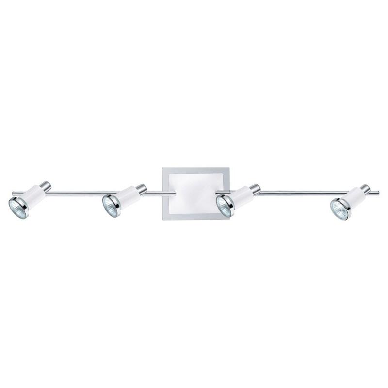 Eridian 4-light Chrome and Shin White Track Light  |   Track Lighting Ceiling Lighting Chrome, Shiny White