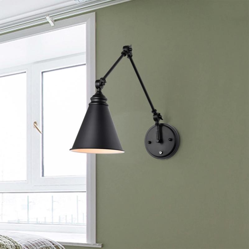 Esmerelda Wall Lamp Sconce Matte Black Swing Arm 1-light  |   Swing Arm Lights Swing Arm Lights Swing Arm Lights