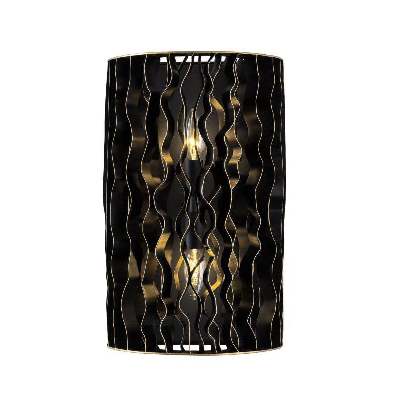 Estela 2-Light Flush Black and Gold Wall Sconce  |   Flush Mount Wall Lights Flush Mount Wall Lights Flush Mount Wall Lights