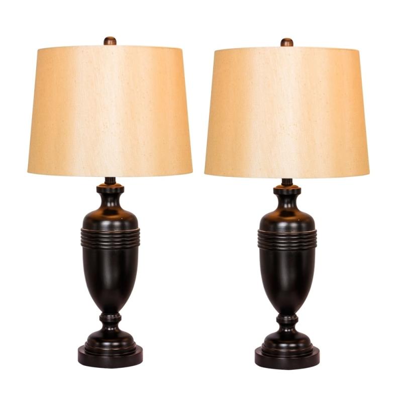 Fangio Lighting’s 1590BZ Pair of 29.25 in. Bronze Metal Table Lamps  |   Lamp Sets Lamp Sets Bronze