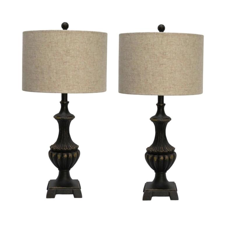 Fangio Lighting’s 6263 Pair of 29 in. Madison Bronze Resin Table Lamps  |   Lamp Sets Lamp Sets Bronze