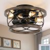 Farmhouse 5-Light Cage Rustic Wood Chandelier, Adjustable Industrial Pendant Ceiling Light for Kitchen Dining Room  |   Chandeliers Ceiling Lighting Chandeliers