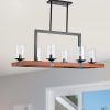 Farmhouse Wood Linear Chandelier Bubble Glass Islands Lights  |   Chandeliers Ceiling Lighting Chandeliers