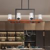 Farmhouse Wood Linear Chandelier Bubble Glass Islands Lights  |   Chandeliers Ceiling Lighting Chandeliers