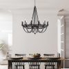 Fidenza 12-light Empire Farmhouse Solid Wood Beaded Chandelier with UL Certified – 37 inches  |   Chandeliers Ceiling Lighting Chandeliers