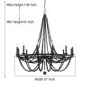 Fidenza 12-light Empire Farmhouse Solid Wood Beaded Chandelier with UL Certified – 37 inches  |   Chandeliers Ceiling Lighting Chandeliers