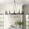 Fidenza 12-light Empire Farmhouse Solid Wood Beaded Chandelier with UL Certified – 37 inches  |   Chandeliers Ceiling Lighting Chandeliers