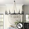 Fidenza 12-light Empire Farmhouse Solid Wood Beaded Chandelier with UL Certified – 37 inches  |   Chandeliers Ceiling Lighting Chandeliers