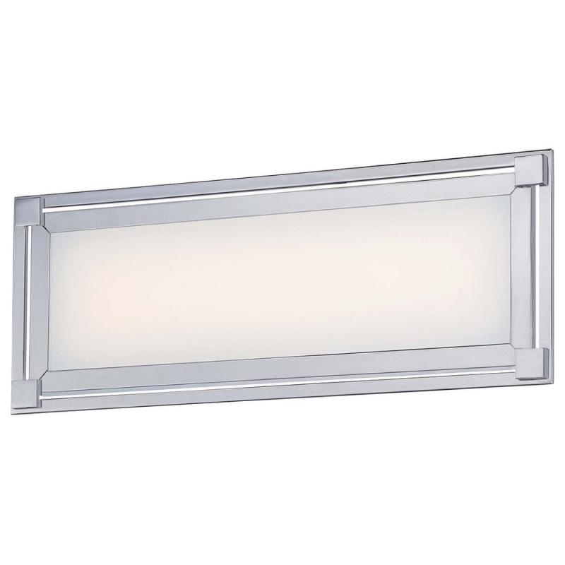 Framed Chrome And White Glass LED Bath  |   Bathroom Lighting Bathroom Lighting Bathroom Lighting