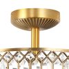 Furey Bronze/Gold Tiered Glass Semi-flush Lighting Fixture – 14.75″L x 14.75″W x 15.25″H  |   Semi-Flush Mount Ceiling Lights Ceiling Lighting Semi-Flush Mount Ceiling Lights