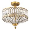 Furey Bronze/Gold Tiered Glass Semi-flush Lighting Fixture – 14.75″L x 14.75″W x 15.25″H  |   Semi-Flush Mount Ceiling Lights Ceiling Lighting Semi-Flush Mount Ceiling Lights