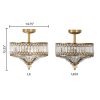 Furey Bronze/Gold Tiered Glass Semi-flush Lighting Fixture – 14.75″L x 14.75″W x 15.25″H  |   Semi-Flush Mount Ceiling Lights Ceiling Lighting Semi-Flush Mount Ceiling Lights