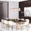 Glitter Modern Glam 6-Light Gold Linear Chandelier Frosted Glass Pendant Lights – L24.4″ x W13″ x H8.7″  |   Kitchen Lighting Kitchen Lighting Kitchen Lighting