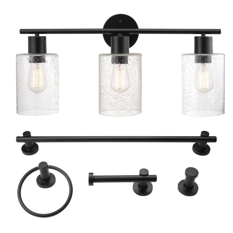 Globe Electric 91000202 Bristol 3 Light 25″ Wide Vanity Light  |   Bathroom Lighting Bathroom Lighting Bathroom Lighting