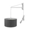 Granite Gray Shade, 2 Light White Cord/Arm with Diffuser  |   Swing Arm Lights Swing Arm Lights Granite Gray