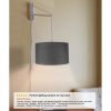 Granite Gray Shade, 2 Light White Cord/Arm with Diffuser  |   Swing Arm Lights Swing Arm Lights Granite Gray