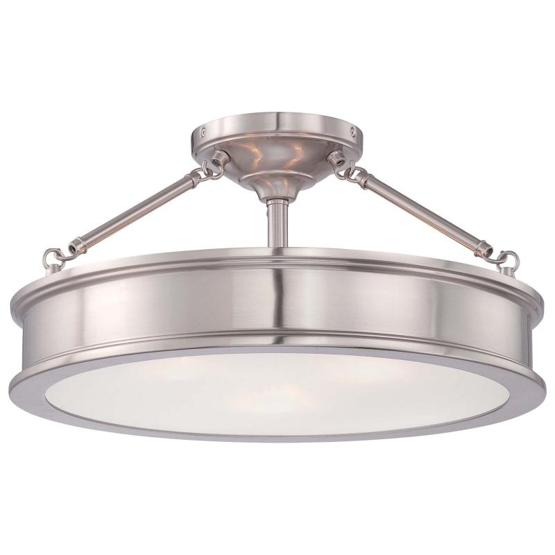 Harbour Point Brushed Nickel 3 Light Semi Flush Mount  |   Semi-Flush Mount Ceiling Lights Ceiling Lighting Brushed Nickel