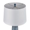 Home Kent Dark Blue With White Linen Shade 1 Light Table Lamp  |   Lamp Sets Lamp Sets Dark Blue