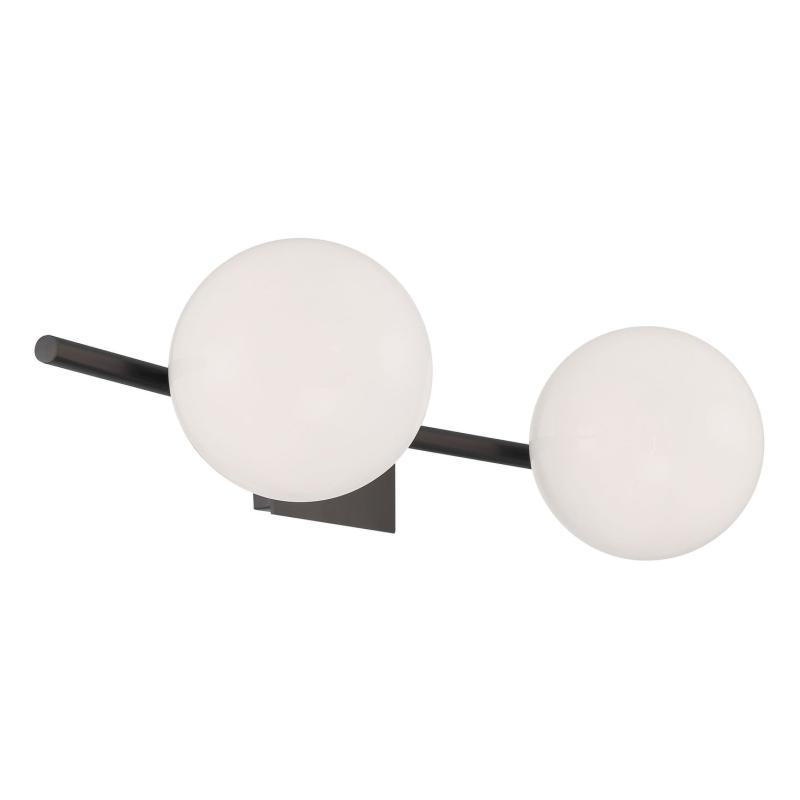 Home Perch Acid Dipped Black With Opal Glass Orb Shades Sconce  |   Bathroom Lighting Bathroom Lighting Bathroom Lighting