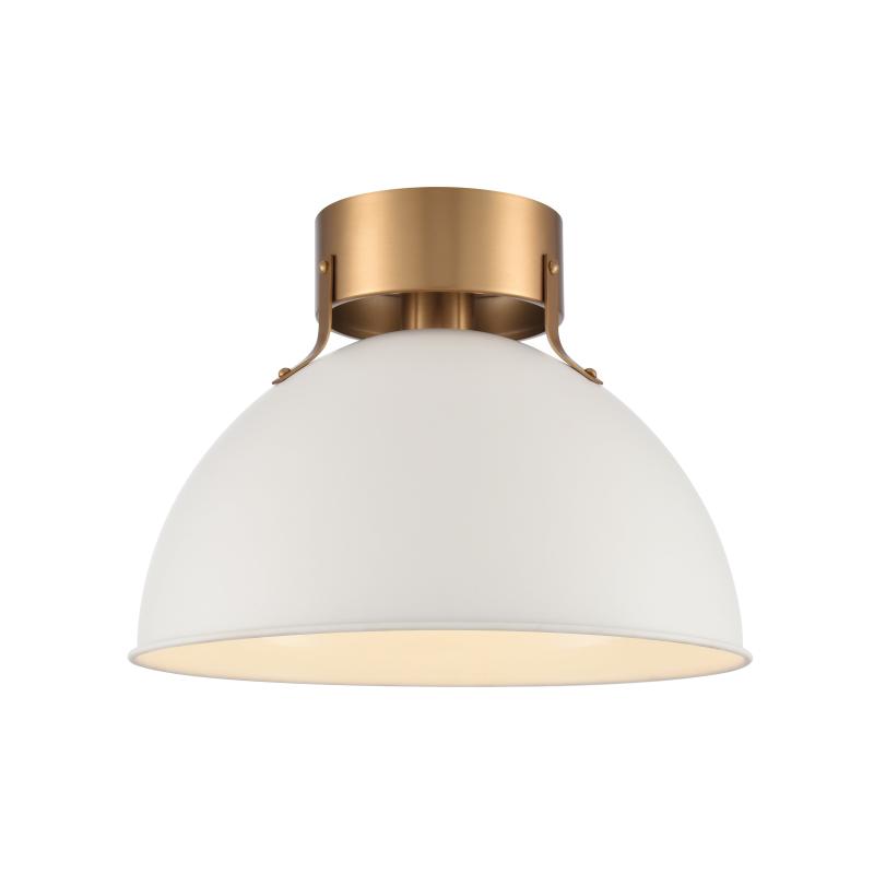 Home Zayne Brushed Gold With Metal Shade 1 Light Semi Flush  |   Semi-Flush Mount Ceiling Lights Ceiling Lighting Semi-Flush Mount Ceiling Lights