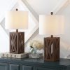 Ibiza 21.5″ Farmhouse Wood LED Table Lamp, Brown (Set of 2)  |   Lamp Sets Lamp Sets Lamp Sets