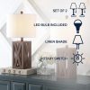 Ibiza 21.5″ Farmhouse Wood LED Table Lamp, Brown (Set of 2)  |   Lamp Sets Lamp Sets Lamp Sets