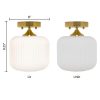 Ignace Brushed Gold Metal 8.25-Inch Ceiling Light with Frosted White Glass Globe Shade – 8″ x 8″ x 8.25″  |   Semi-Flush Mount Ceiling Lights Ceiling Lighting Semi-Flush Mount Ceiling Lights