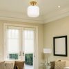 Ignace Brushed Gold Metal 8.25-Inch Ceiling Light with Frosted White Glass Globe Shade – 8″ x 8″ x 8.25″  |   Semi-Flush Mount Ceiling Lights Ceiling Lighting Semi-Flush Mount Ceiling Lights