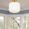 Ignace Brushed Gold Metal 8.25-Inch Ceiling Light with Frosted White Glass Globe Shade – 8″ x 8″ x 8.25″  |   Semi-Flush Mount Ceiling Lights Ceiling Lighting Semi-Flush Mount Ceiling Lights