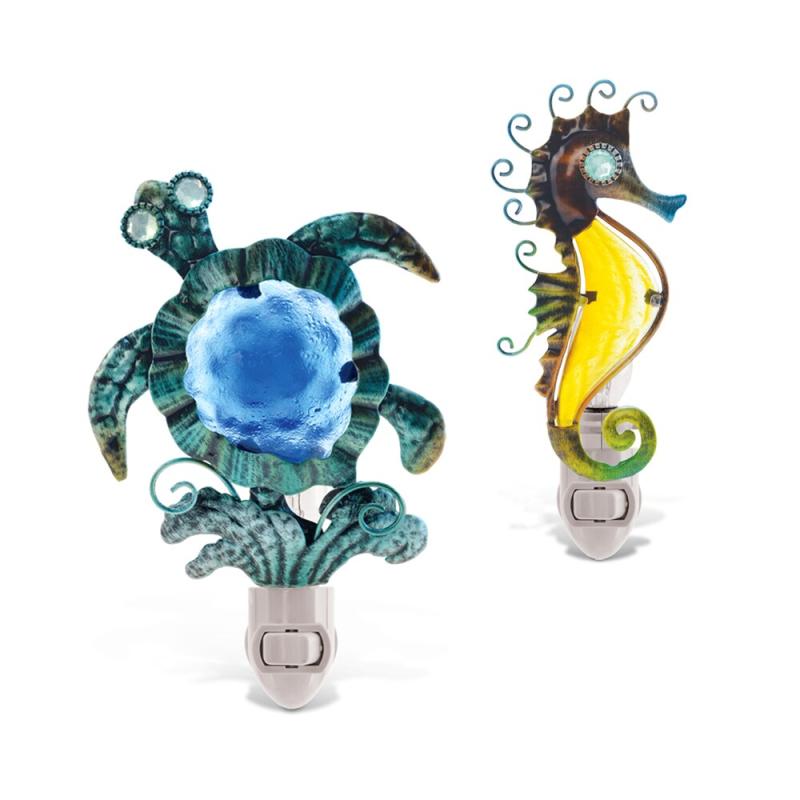 Inc. Multicolored Sea Turtle and Seahorse Nightlights  |   Night Lights Night Lights Night Lights