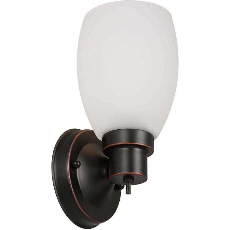 Indoor wall sconce with switch industrial glass  |   Wall Sconces Wall Lighting Oil Rubbed Bronze