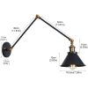 Industrial 1-Light Metal Cone Swing Arm Wall Lighting Fixture  |   Swing Arm Lights Swing Arm Lights Swing Arm Lights