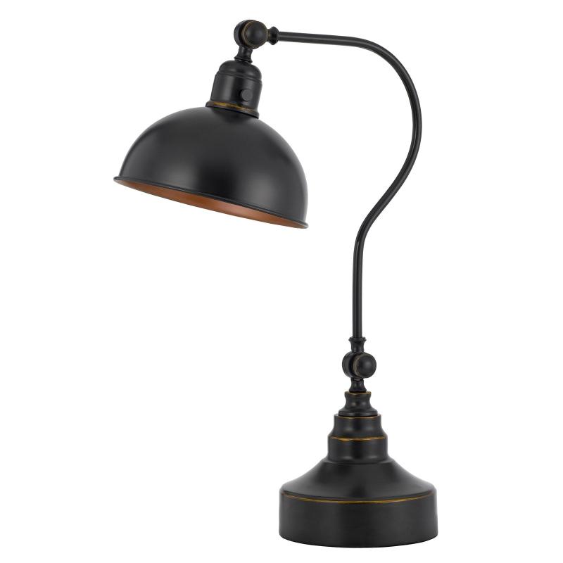 Industrial adjustable metal downbridge desk lamp with half dome metal shade  |   Desk Lamps Desk Lamps Dark Bronze