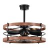 Isla 26 Inch Drum Style Wood Shade Fandelier with Light  |   Ceiling Fans Ceiling Fans Ceiling Fans