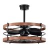 Isla 26 Inch Drum Style Wood Shade Fandelier with Light  |   Ceiling Fans Ceiling Fans Ceiling Fans