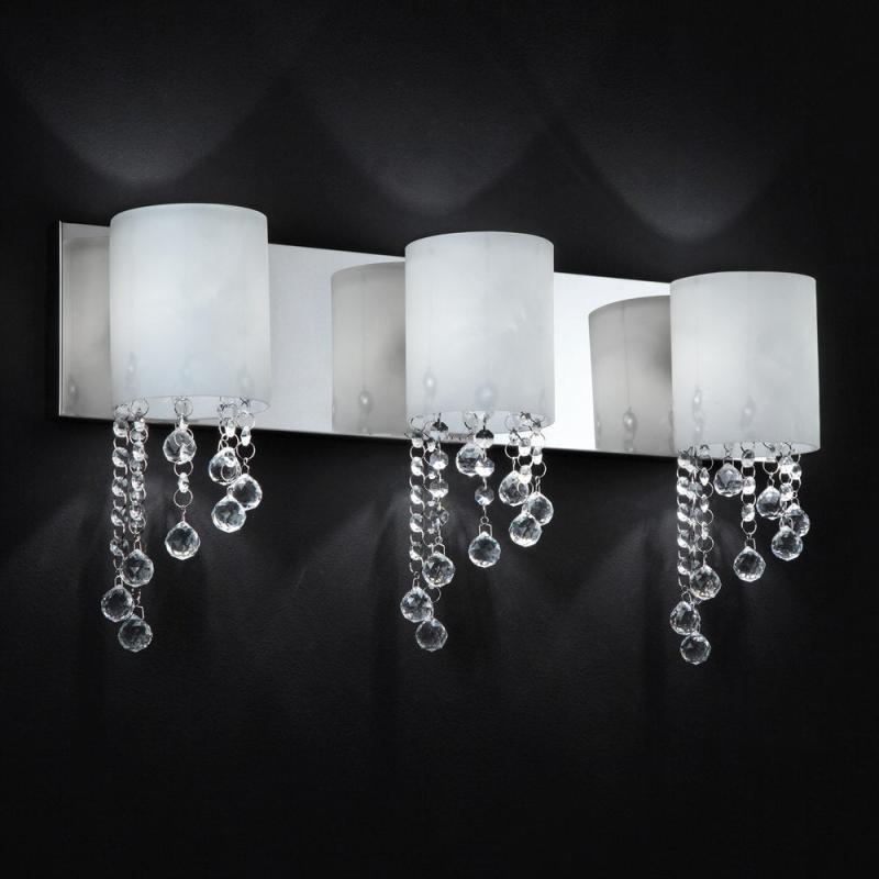 Jewel Chrome 3-light Vanity Fixture  |   Bathroom Lighting Bathroom Lighting Bathroom Lighting