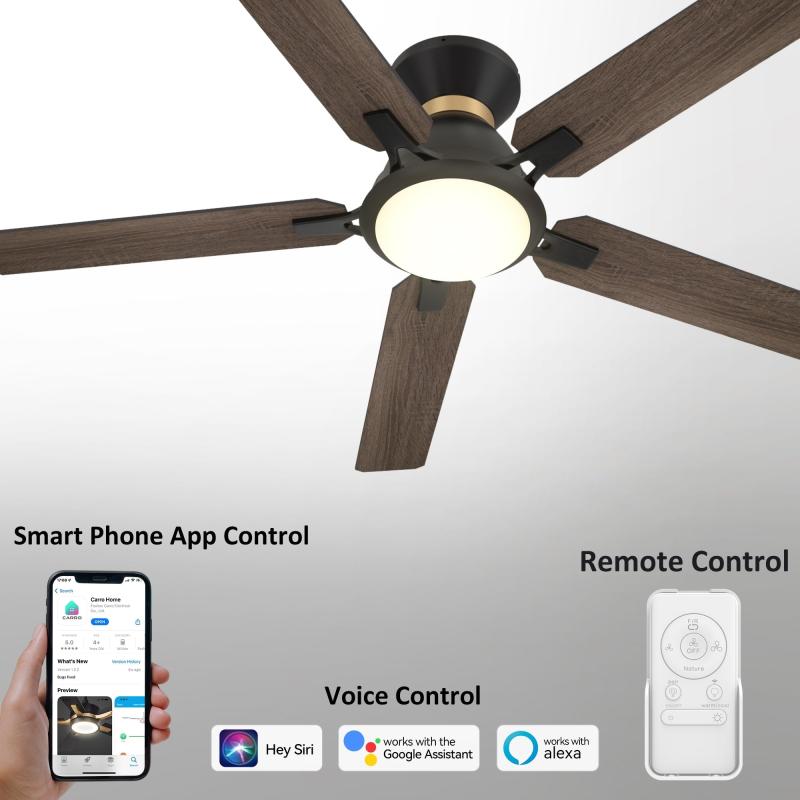 Joule 52-inch Indoor/Outdoor Smart Ceiling Fan, Dimmable LED Light Kit & Remote Control, Works with Alexa/Google Home/Siri  |   Ceiling Fans Ceiling Fans Ceiling Fans