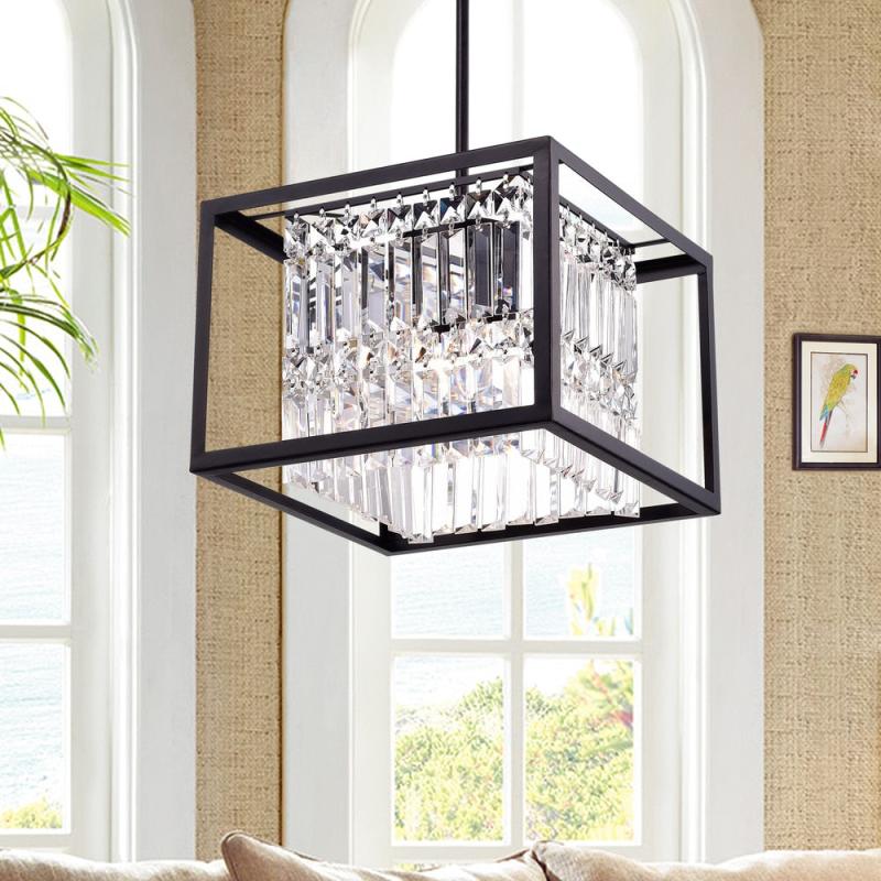 Ketalin Black Crystal Square Pendant  |   Kitchen Lighting Kitchen Lighting Clear