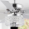 Kristie 52″ 3-Light Crystal/Metal Modern Glam Drum LED Ceiling Fan With Remote, Chrome  |   Ceiling Fans Ceiling Lighting Ceiling Fans