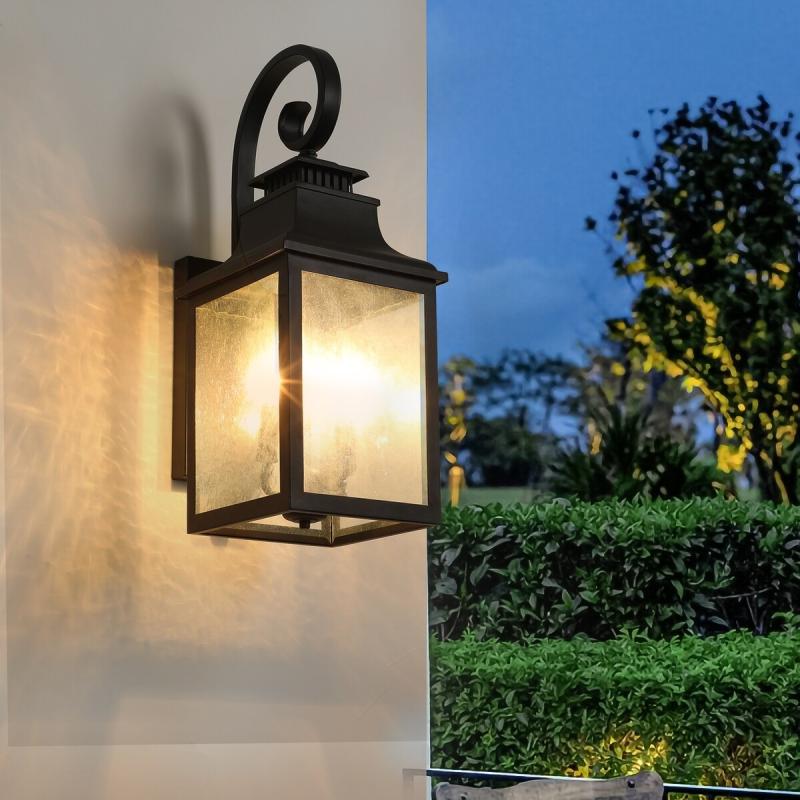 Large Outdoor Wall Lamps With Glass – 11.6*8.7*23  |   Outdoor Wall Lighting Outdoor Wall Lighting Black