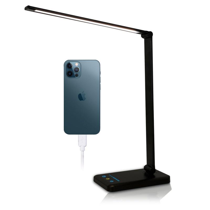 LED Aluminum Desk Lamp with USB Charging Port (Black) – 16″ x 7″ x 4″  |   Desk Lamps Desk Lamps Desk Lamps