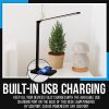 LED Aluminum Desk Lamp with USB Charging Port (Black) – 16″ x 7″ x 4″  |   Desk Lamps Desk Lamps Desk Lamps