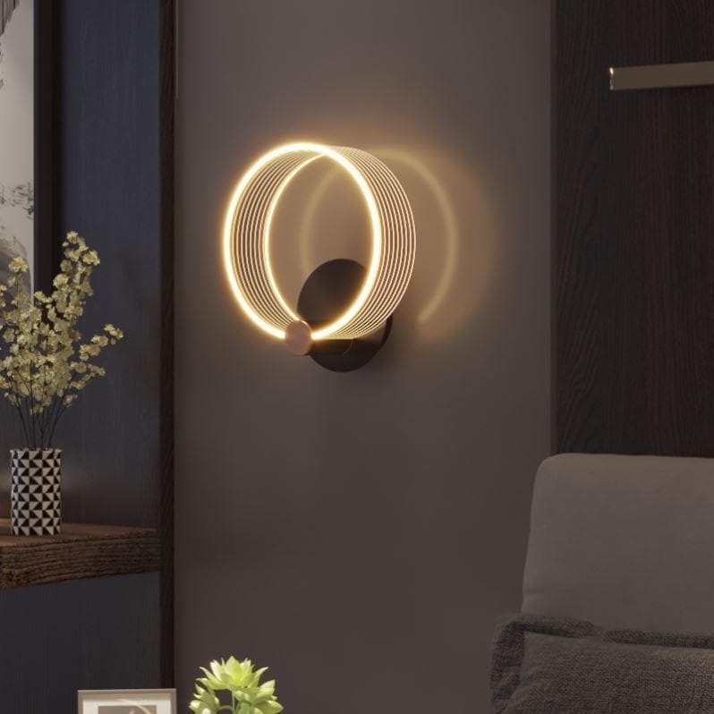 LED Brushed Iron and Rose Gold Wall Lamp – 8” x 10”  |   Flush Mount Wall Lights Flush Mount Wall Lights Black