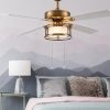 Lena Brass and Glass 52-Inch Ceiling Fan with Light – 52″ x 52″ x 12.5″/17.5″  |   Ceiling Fans Ceiling Fans Ceiling Fans